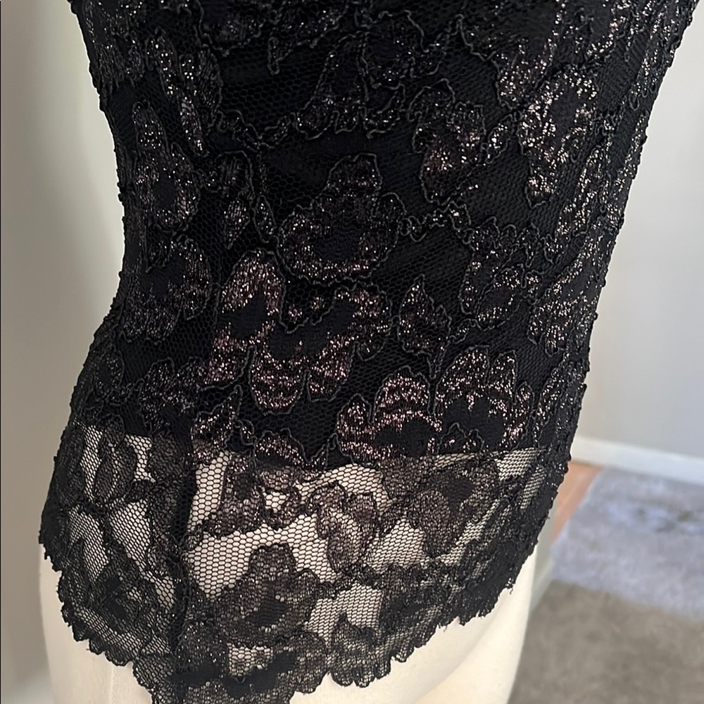 Betsey Johnson Vintage Black Lace Camisole & Pant Outfit - Picture 6 of 11
